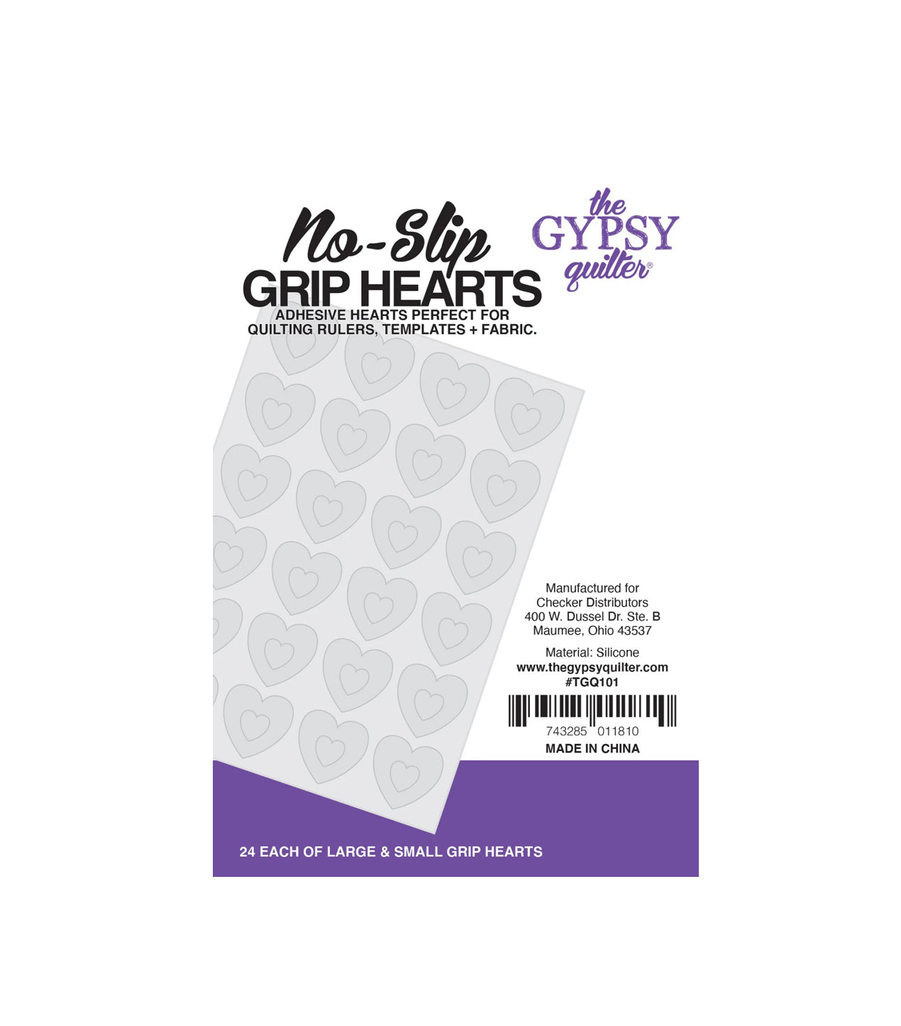 No Slip Grip Hearts - 24 each of  large and small grip hearts TGQ101