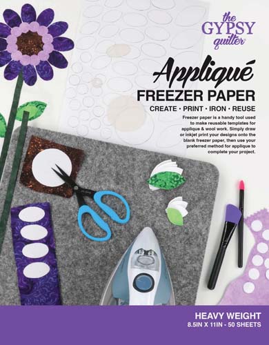 Applique freezer paper - 50sheets heavy weight 8.5 x 11 The Gypsy Quilter