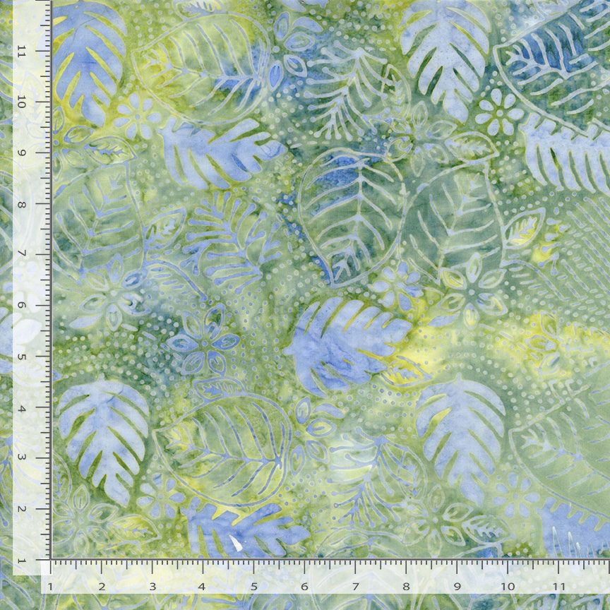 Radiant Meadow Batik - Fancy Tropical Floral - Pond