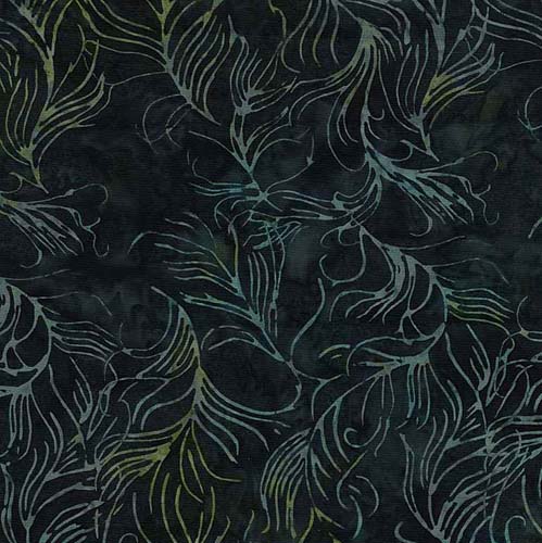 Batik - Evening Sky Tonga - MS BOM - Swirly palm leaves - Twilight