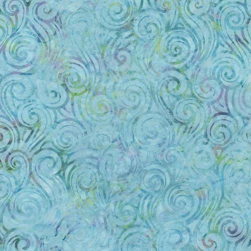 Tonga Paradise - Swirls Waves- Surf - Aqua with dk aqua swirls