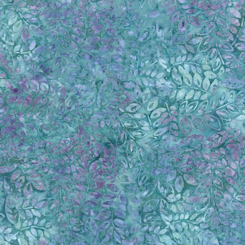 Tonga Paradise - Vine Leaves - Lush - Teal with purple & aqua leaves