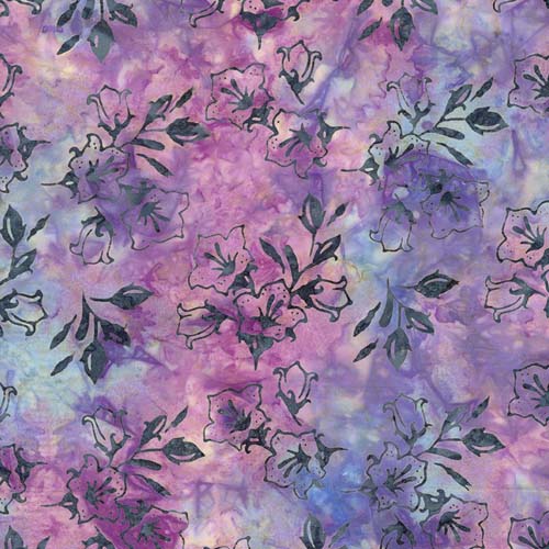 Tonga Paradise - Bellflowers - Sky - Light purple w/ dk teal flowers