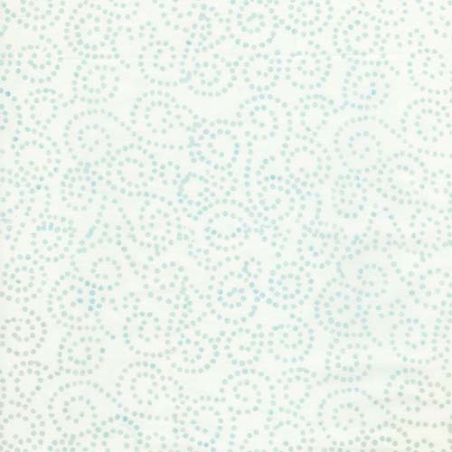 Tonga Paradise - Spiral Spots- Breeze - pale aqua dots on white