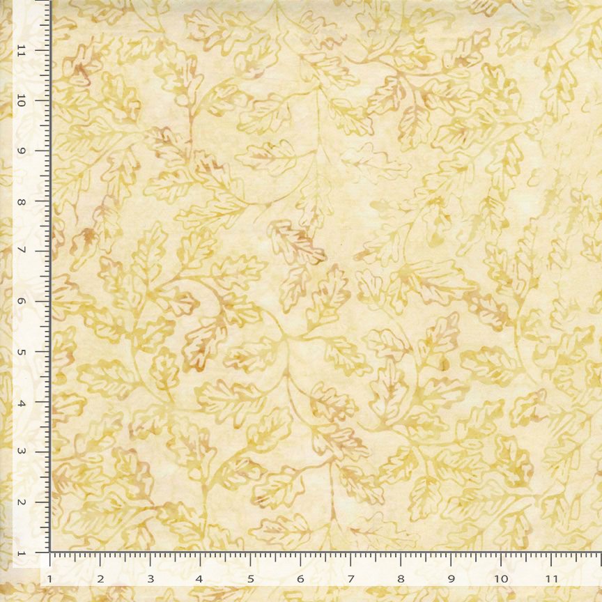 Radiant Meadow Batik - Leaves on Swirly Vines - Beam