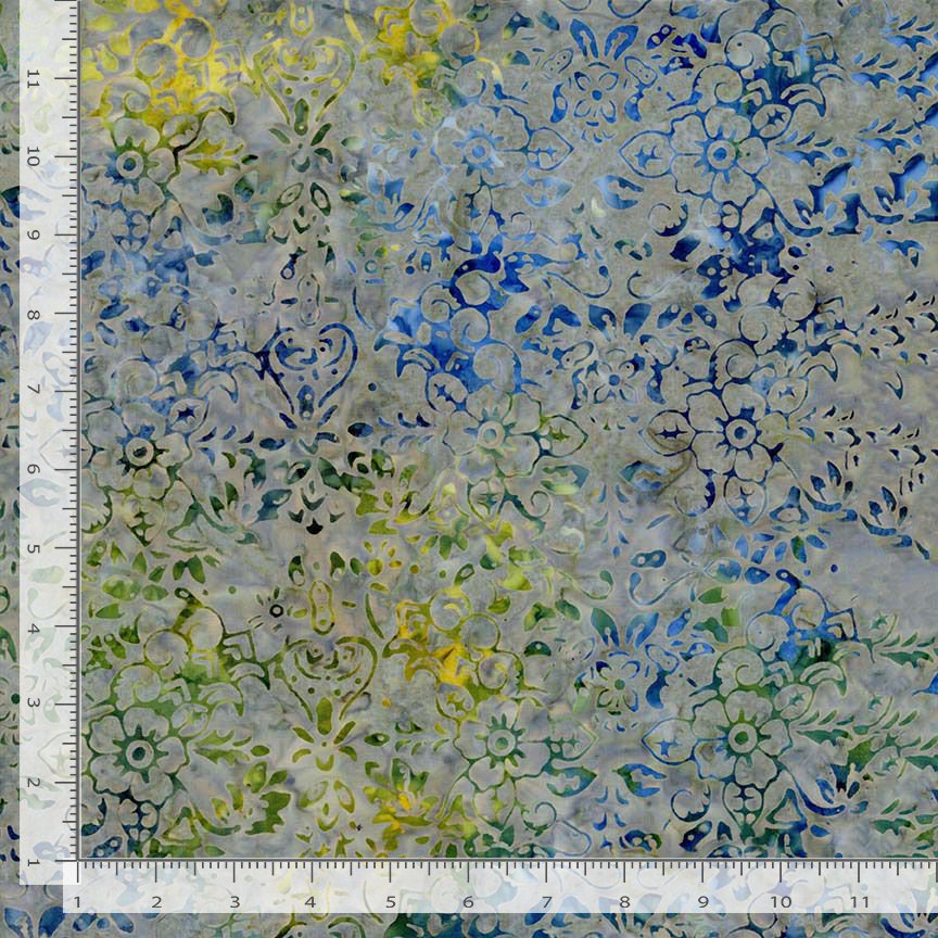 Radiant Meadow Batik - Packed Floral - Breeze