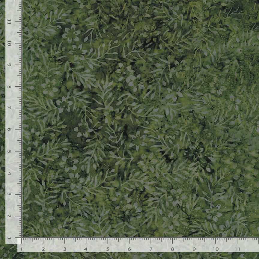 Radiant Meadow Batik - Spike Leaf Floral - Grass