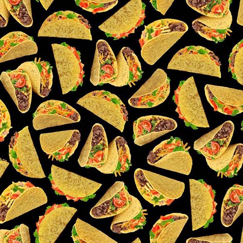 Comfort Food - Hard Shell Tacos - realistic tossed tacos on black