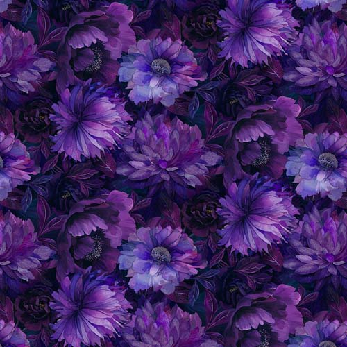 Dragonfly Mist - Large Floral- Violet - packed purple flowers