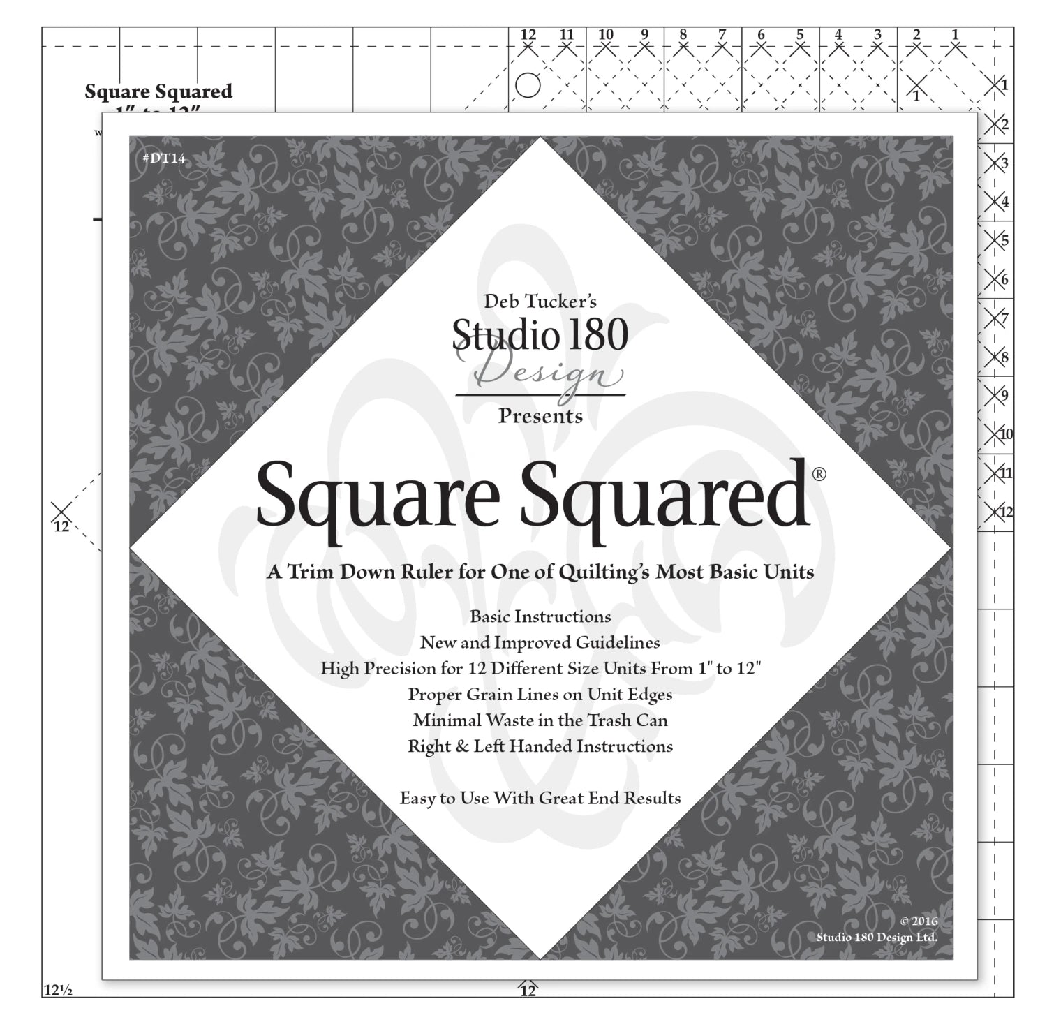 Deb Tucker's Studio 180 Design - Large Square Squared-2 Rulers-12 Different S