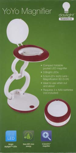YoYo magnifier - compact magnifying glass with lights