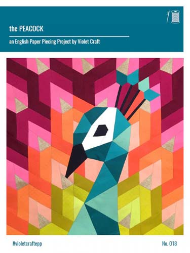 the Peacock - an english paper piecing project by Violet Craft