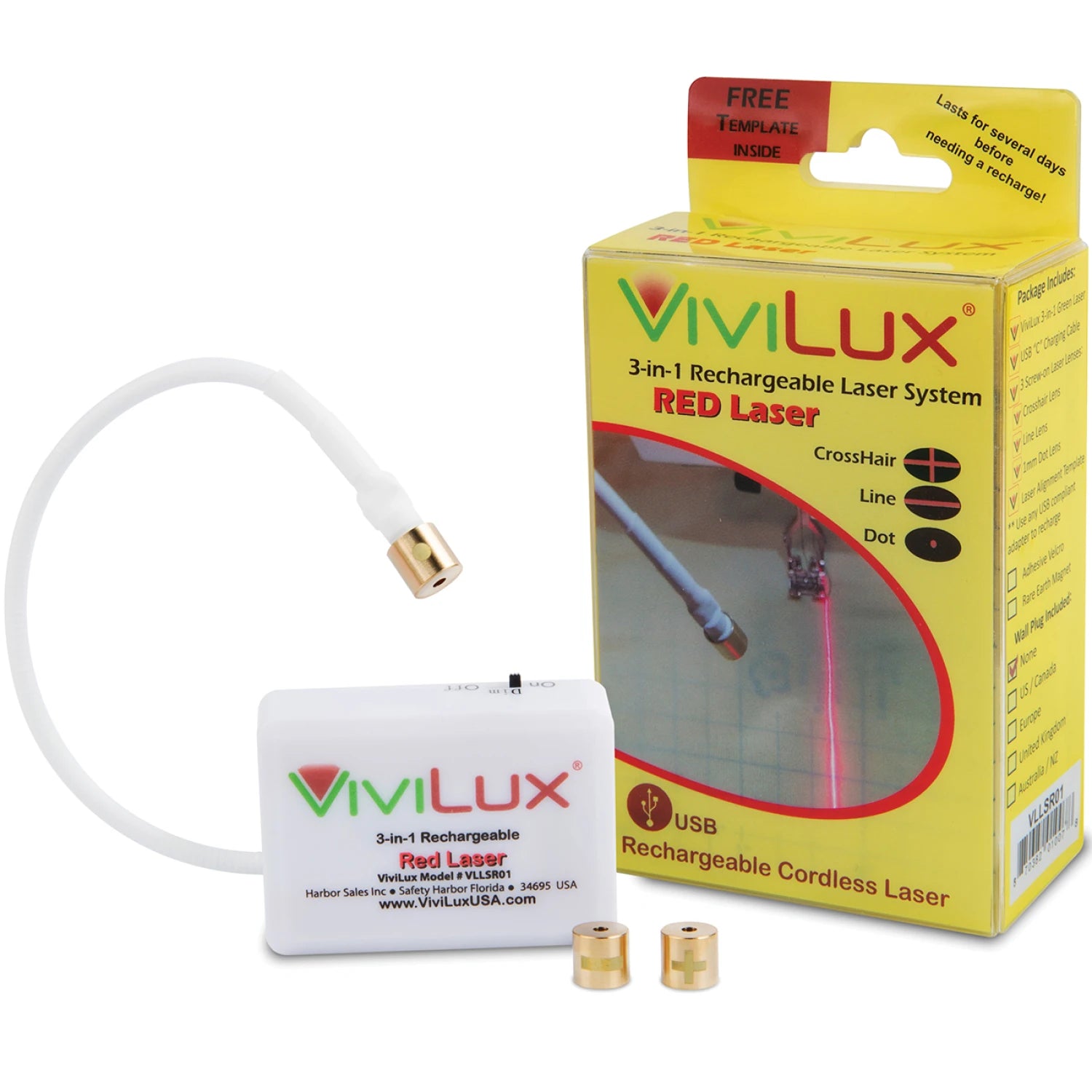 Vivilux - 3 in 1 Rechargeable Laser System - cordless laser light