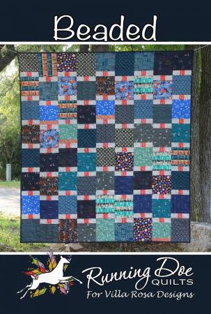 Beaded - Uses 18 Fat Quarters - 72 x 80 by Running Doe Quilts For Villa Rosa Des