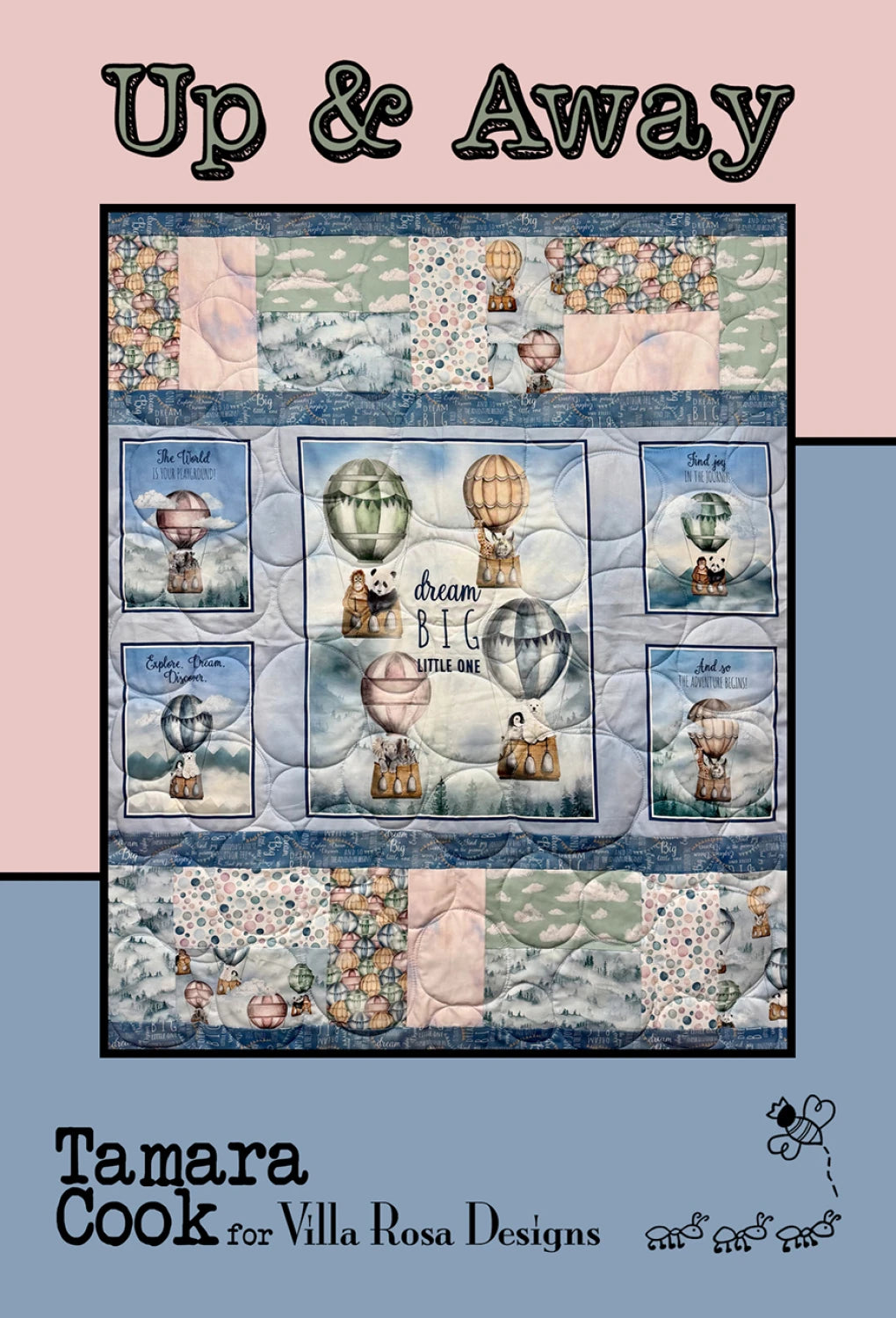 Up & Away pattern - 41 x49 - uses panel - Tamara Cook for Villa Rosa Designs