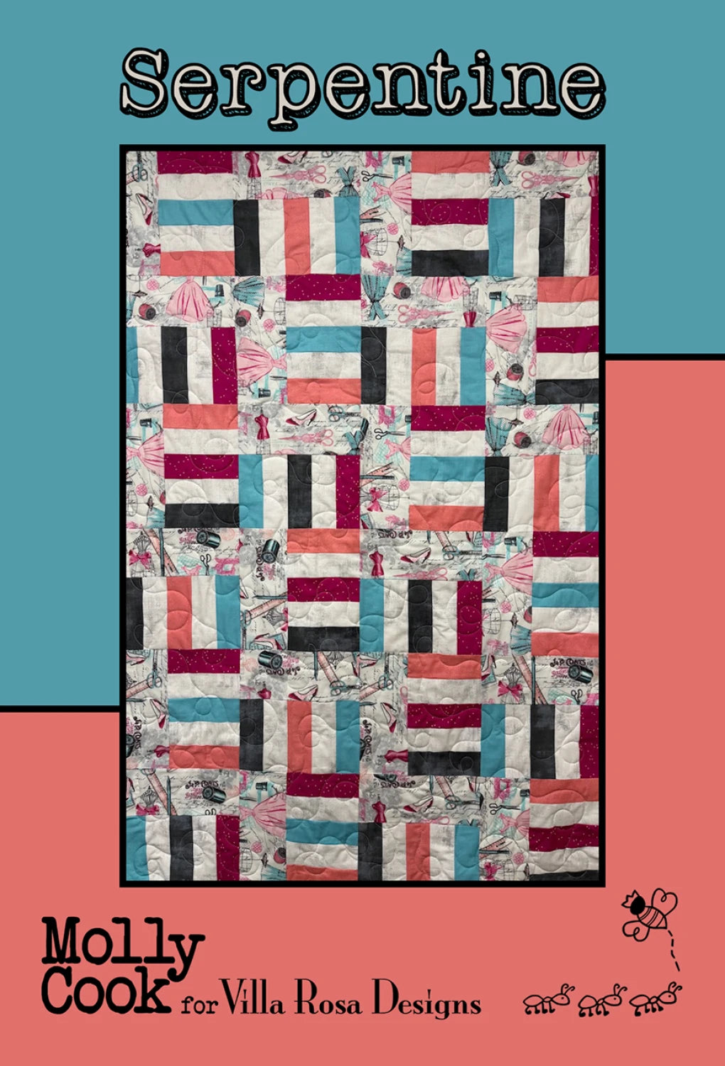 Serpentine pattern - 40x60 - 2.5" strips by Molly Cook For Villa Rosa Designs