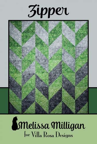 Zipper quilt pattern - 2 color chevron style by Melissa Milligan for Villa Rosa Designs