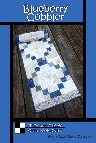 Blueberry Cobbler - runner 16x52 - by Tricia Lynn Maloney - Villa Rosa Designs