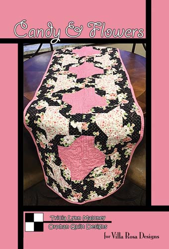 Candy and Flowers-runner 16x52 -  by Tricia Lynn Maloney for Villa Rosa Designs