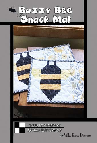Buzzy Bee Snack Mat - 8 x 14by Orphan Quilt Designs for Villa Rosa Designs