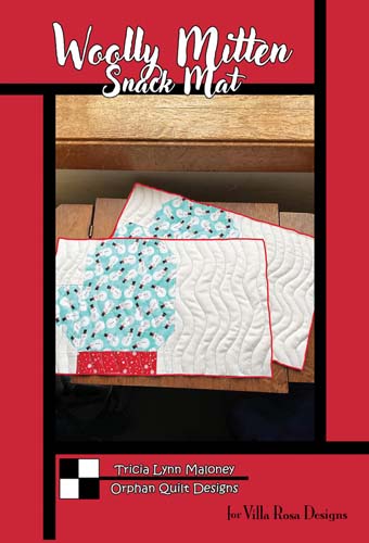 Wooly Mitten Snack Mat pattern - 8x 14  makes 2 - Tricia Lynn Maloney for Villa Rosa