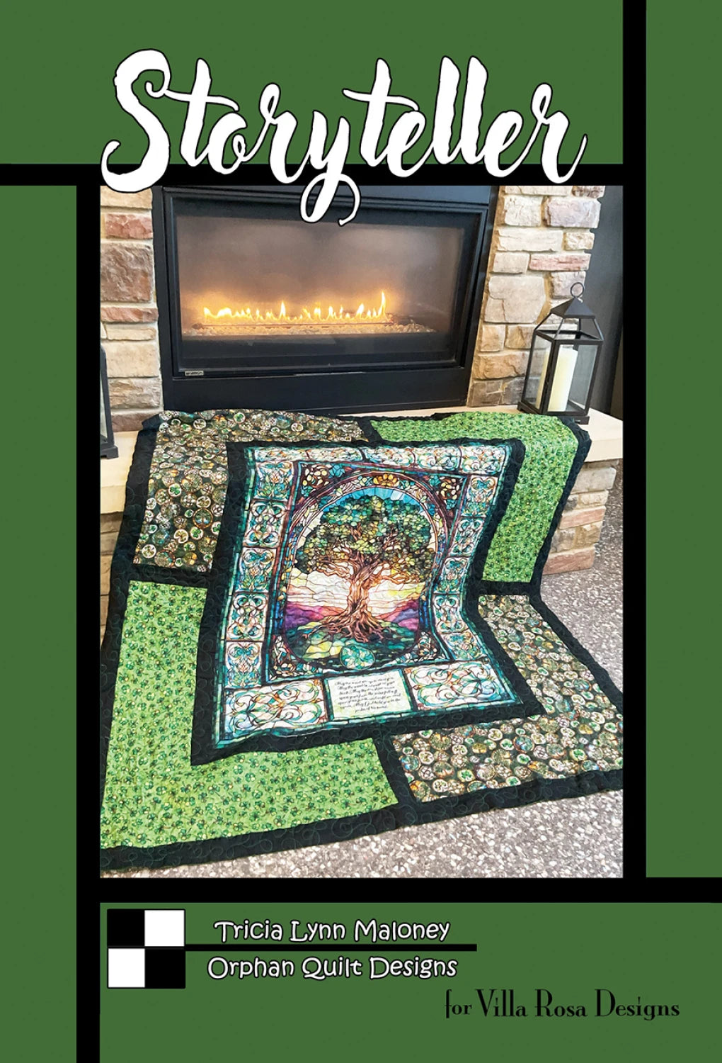 Storyteller 59 x 66 uses Panel by Tricia Lynn Maloney Villa Rosa Designs