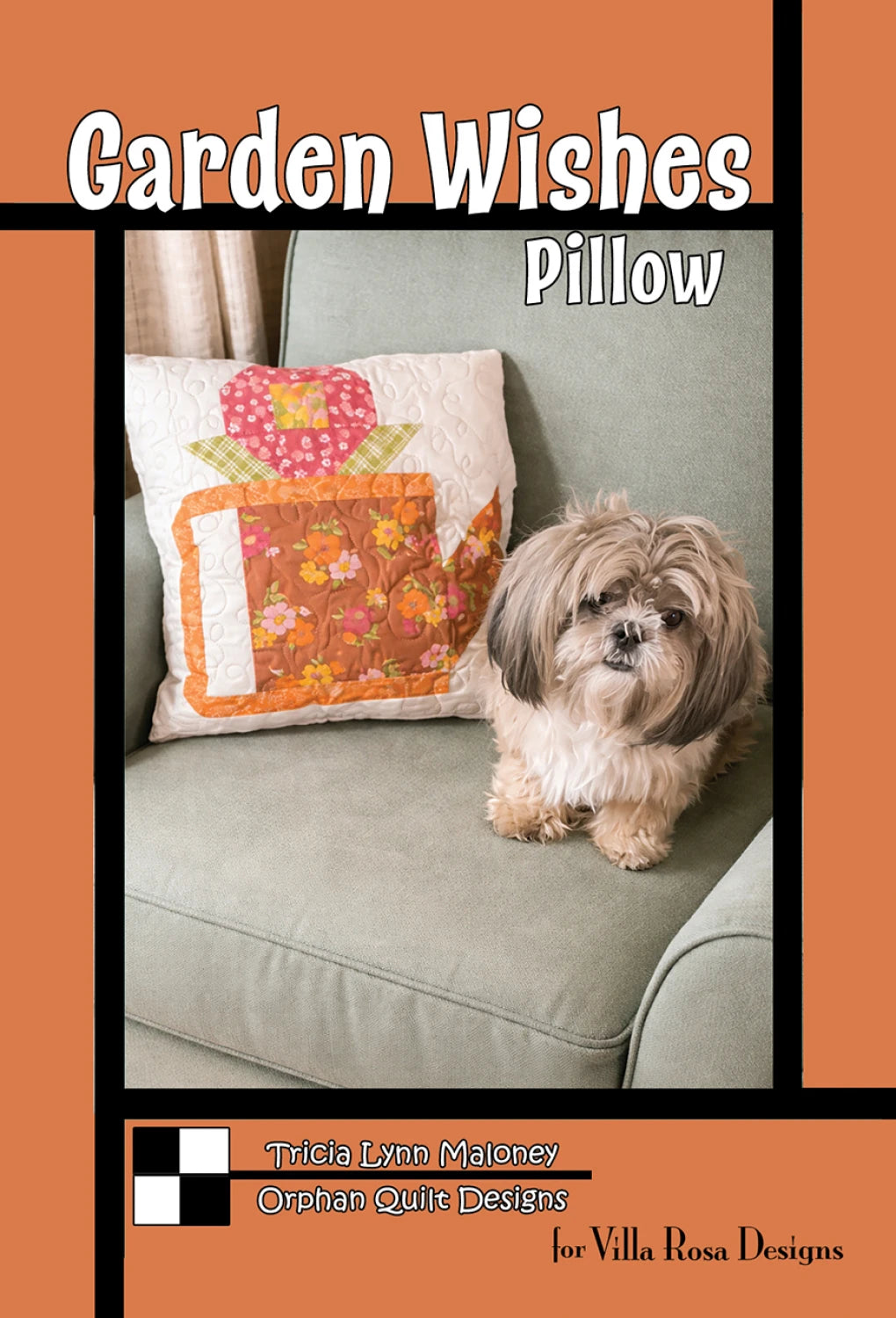Garden Wishes pillow pattern - by Tricia Lynn Maloney Villa Rosa Designs