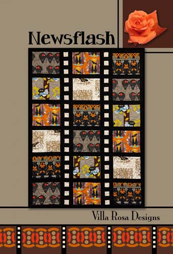 Newsflash- 41x56 quilt- uses fat quarters - by Pat Fryer Villa Rosa Designs