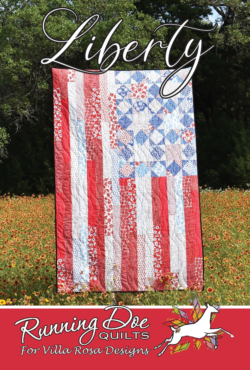 Liberty - flag, uses fat quarters & fat eighths by Running Doe Quilts for Villa