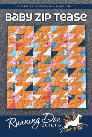 Baby Zip Tease - Charm Friendly 36 x 38 Running Doe Quilts for Villa Rosa Design