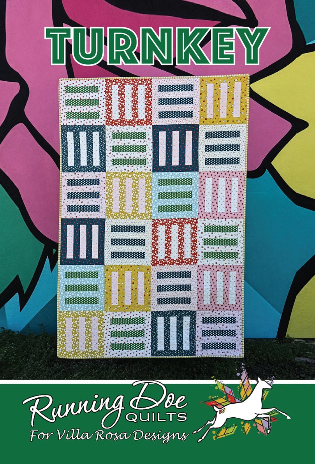 Turnkey pattern - 42 x 63 quilt  by Running Doe quilts for Villa Rosa Designs