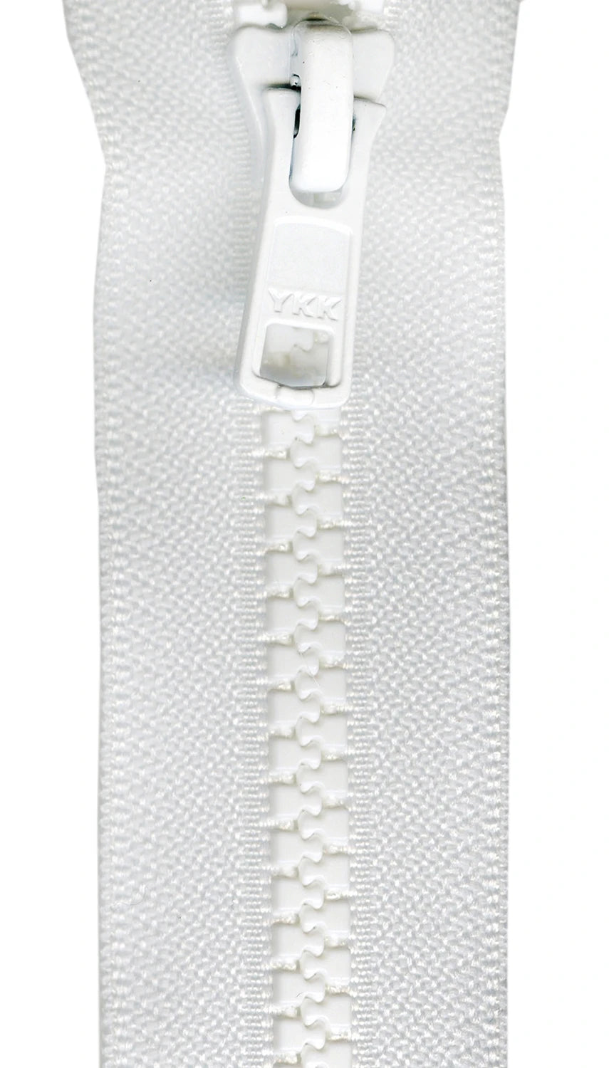YKK - 10" separating zipper - White