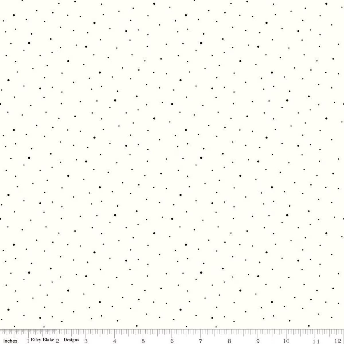 108" Wide Back - Dapple Dot - Black scattered dots on Off White