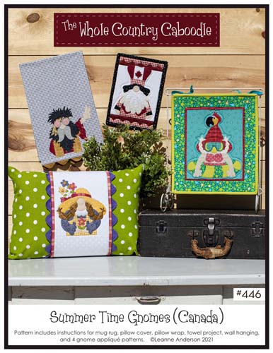 The Whole Country Caboodle -Summer Gnomes, mug rugs, pillow cover etc.