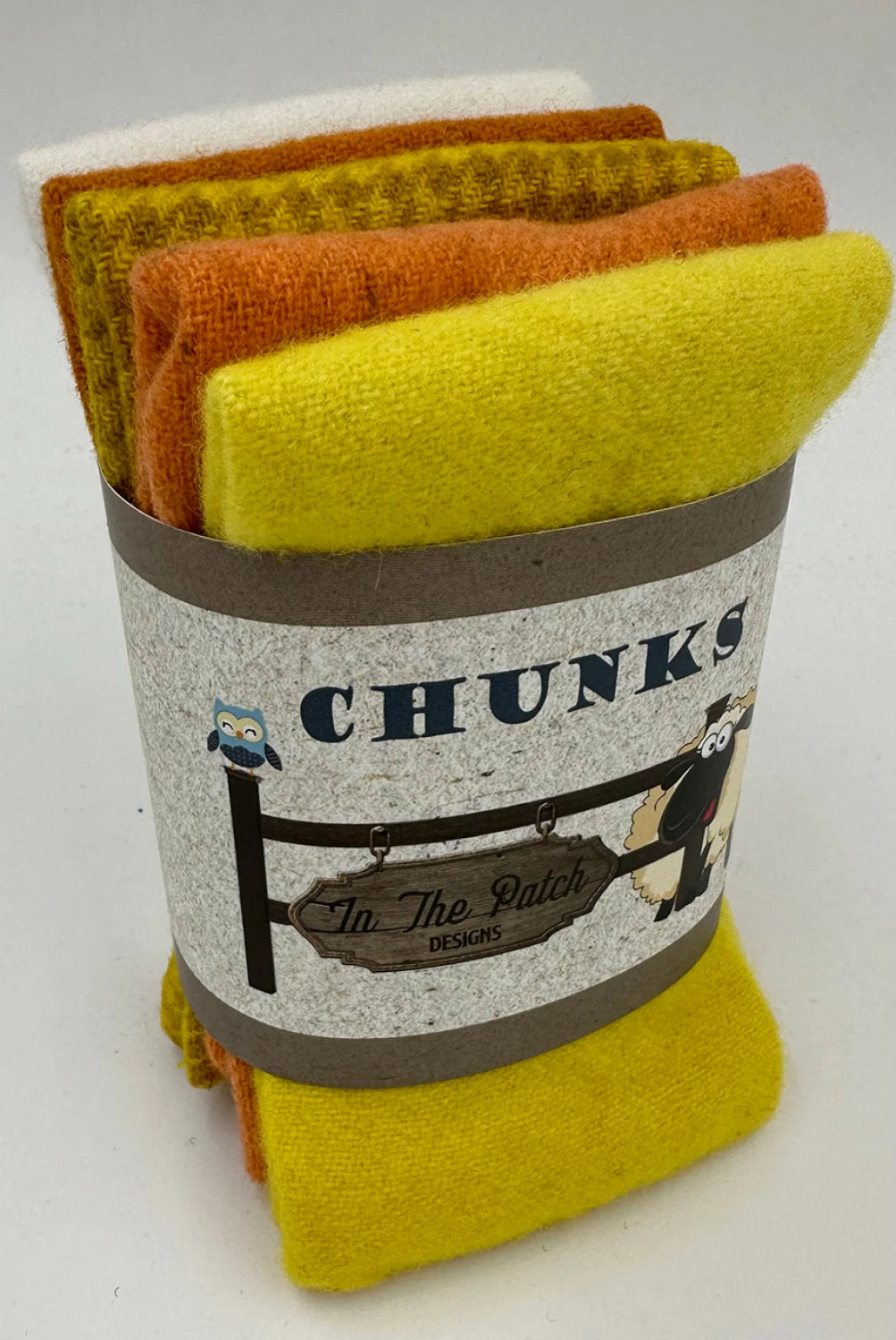 Chunks-5 @ 9x10 Inches-Felted Wools- Candy Corn by In the Patch Designs