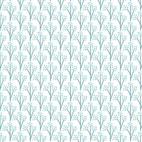 Windsong Meadow - Trees - White - small teal trees on white