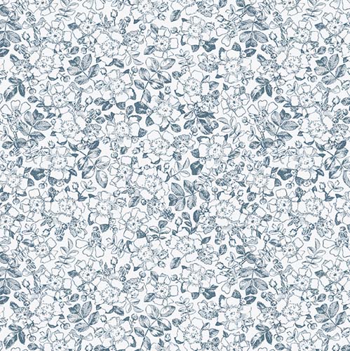 Garden Grace - Floral Toil - Blue - tone on tone light blue floral