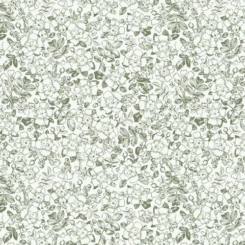 Garden Grace - Floral Toil - Green - tone on tone green floral