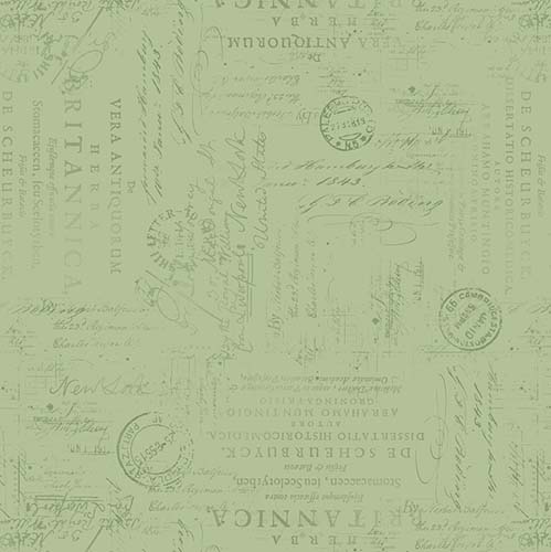 Garden Grace - Script - Sage - handwriting & text on green