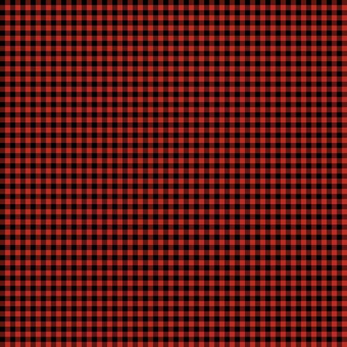 Country Cardinals - Gingham -Red/Black - approx. 1/8" red & black gingham