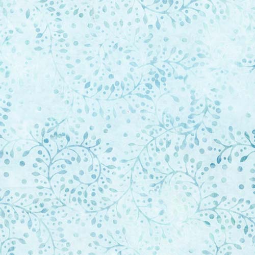 Candy Crush Batik - Curling Leaves - Light Blue - swirling fern leaves