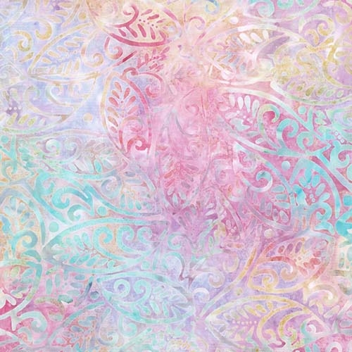 Candy Crush Batik - Large Leaves - Multi - pastel leaves
