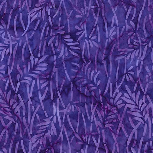 Candy Crush Batik - Delicate Leaves - Purple - purple leaves & stems