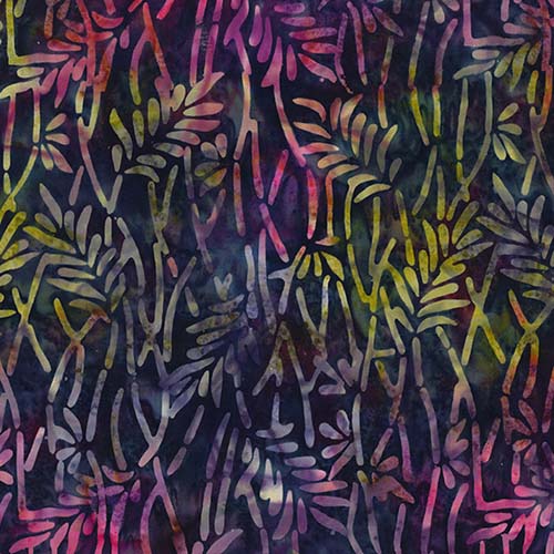 Candy Crush Batik - Delicate Leaves - Multi- multicolored leaves & stems