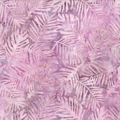 Jade Garden - Palm Leaves - pink and white on marbled dark purple