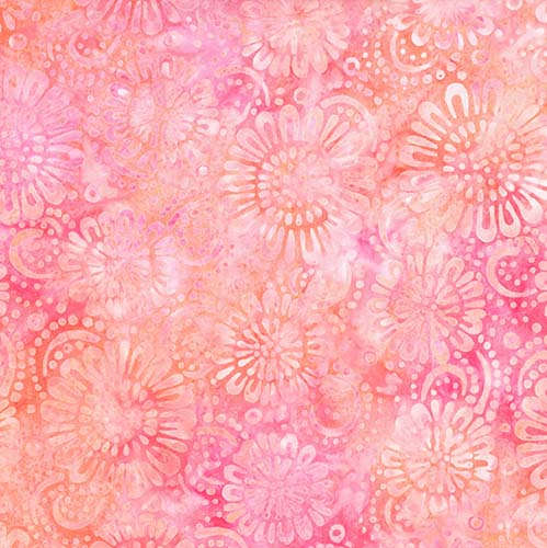 Candy Crush Batik - Daisies - Pink -  Pink & peach floral