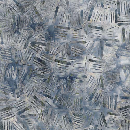 Batik - Blue Smoke - Sticks- Blue - short gray lines on blue