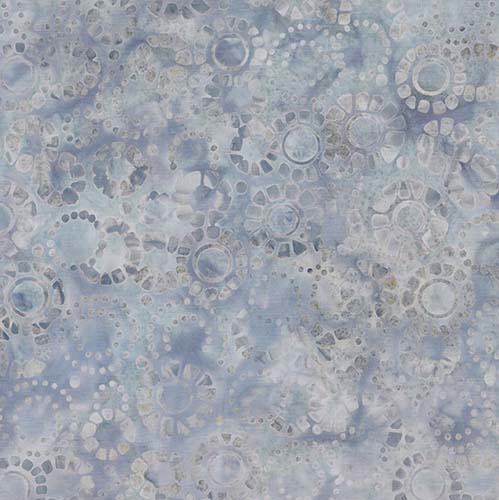 Shoreline Batik - Mosaic Circles - Ivory/Blue - blue & gray circles