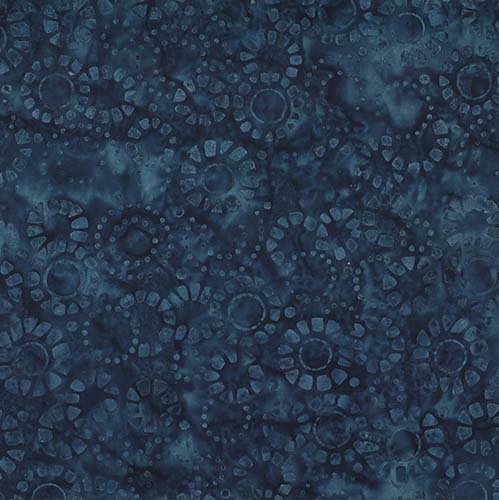 Shoreline Batik - Mosaic Circles - Navy Blue - dark blue circles