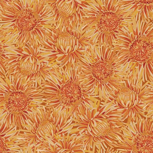 Chickadee Charm - Floral - Orange - packed orange mums